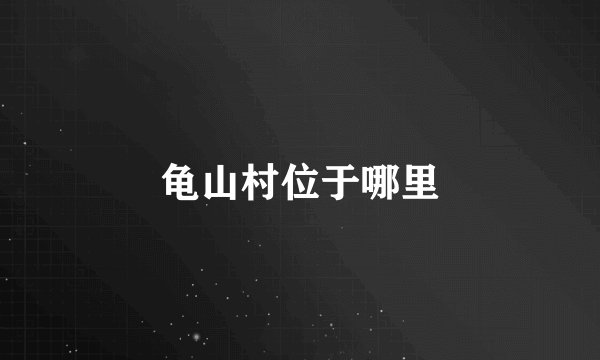 龟山村位于哪里