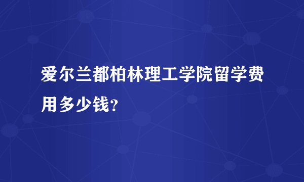 爱尔兰都柏林理工学院留学费用多少钱？