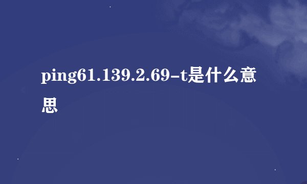 ping61.139.2.69-t是什么意思