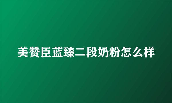 美赞臣蓝臻二段奶粉怎么样