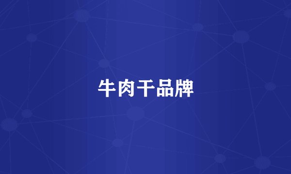 牛肉干品牌