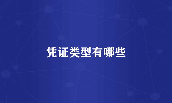 凭证类型有哪些