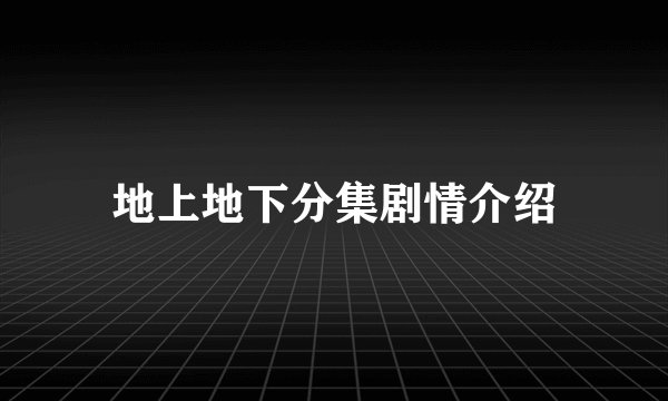 地上地下分集剧情介绍