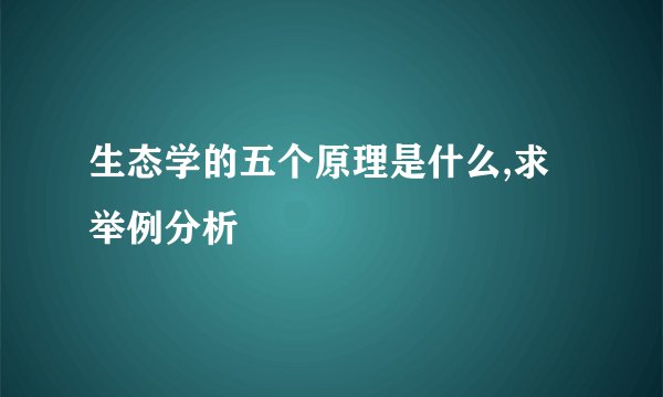 生态学的五个原理是什么,求举例分析
