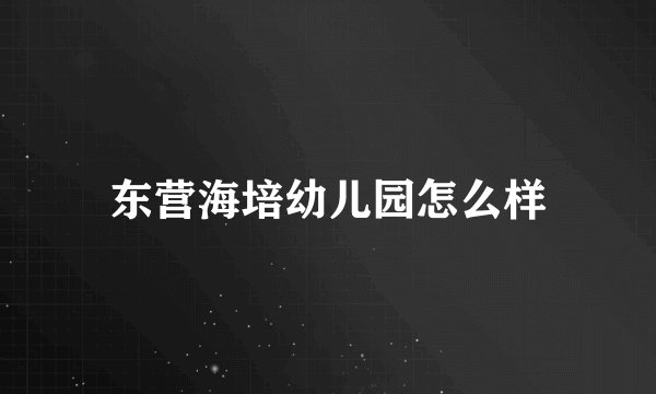 东营海培幼儿园怎么样