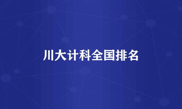 川大计科全国排名