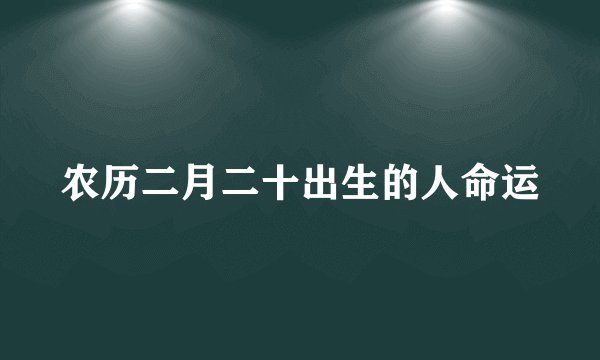 农历二月二十出生的人命运