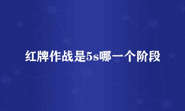 红牌作战是5s哪一个阶段