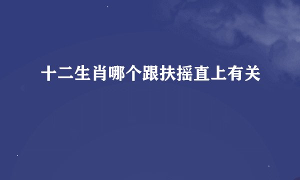 十二生肖哪个跟扶摇直上有关