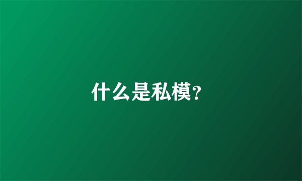 什么是私模？
