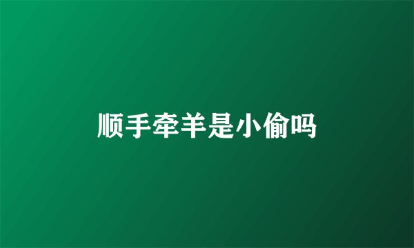 顺手牵羊是小偷吗