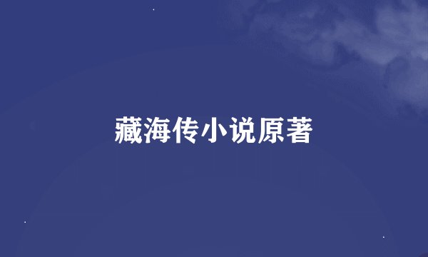 藏海传小说原著