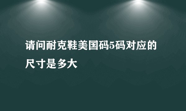请问耐克鞋美国码5码对应的尺寸是多大