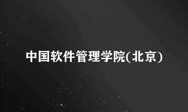 中国软件管理学院(北京)