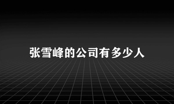 张雪峰的公司有多少人