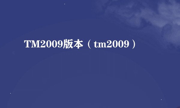 TM2009版本（tm2009）