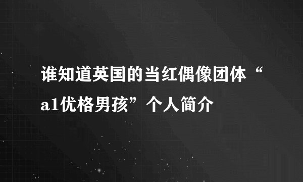 谁知道英国的当红偶像团体“a1优格男孩”个人简介