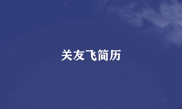 关友飞简历