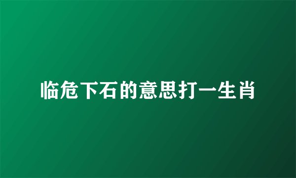 临危下石的意思打一生肖