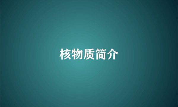 核物质简介