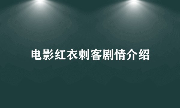 电影红衣刺客剧情介绍