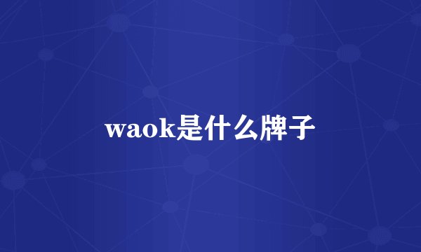 waok是什么牌子