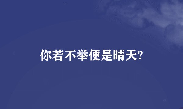 你若不举便是晴天?
