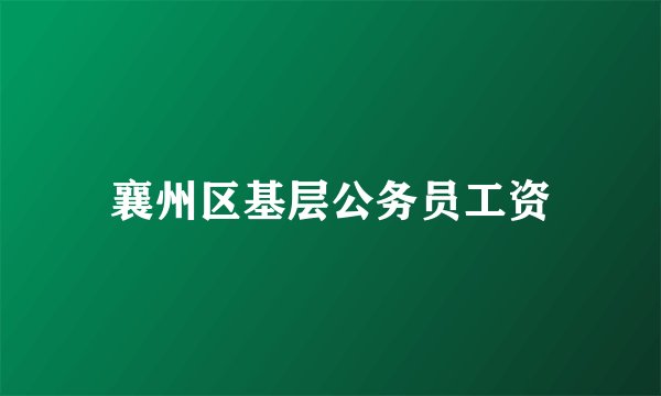 襄州区基层公务员工资