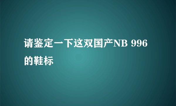 请鉴定一下这双国产NB 996的鞋标
