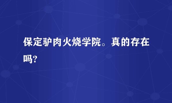 保定驴肉火烧学院。真的存在吗?