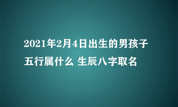 2021年2月4日出生的男孩子五行属什么 生辰八字取名