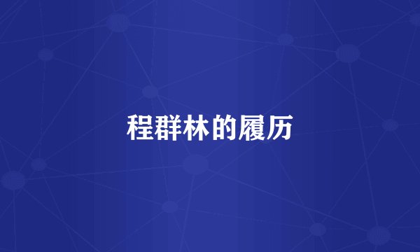 程群林的履历