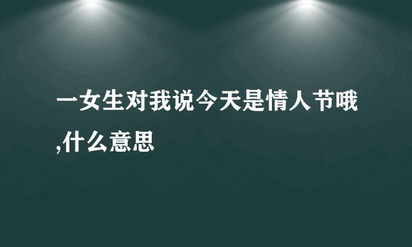 一女生对我说今天是情人节哦,什么意思