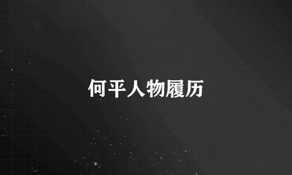 何平人物履历