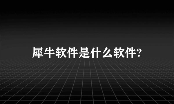 犀牛软件是什么软件?