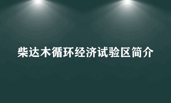 柴达木循环经济试验区简介