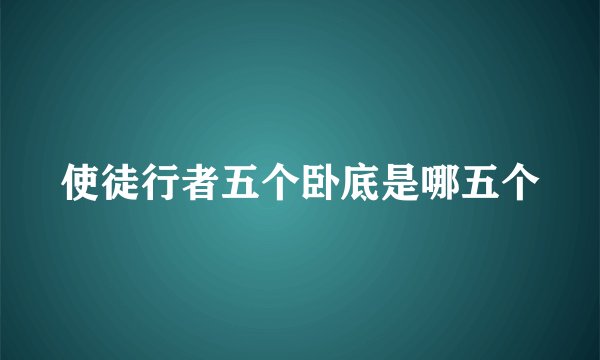 使徒行者五个卧底是哪五个