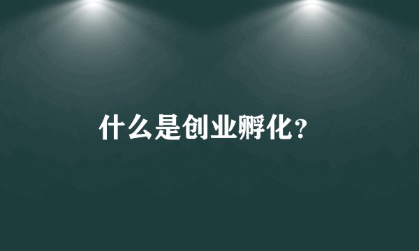 什么是创业孵化？