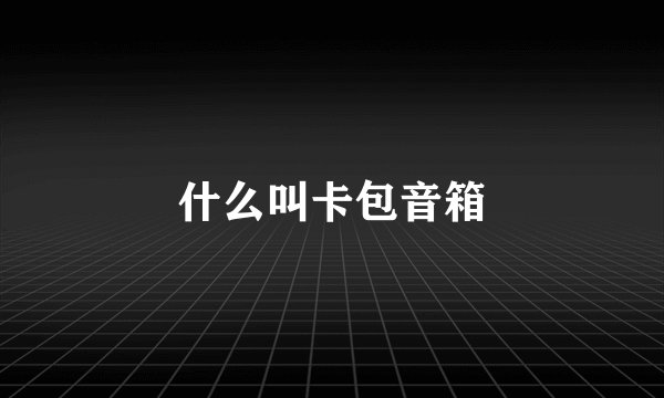 什么叫卡包音箱