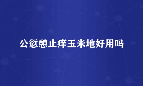 公愆憩止痒玉米地好用吗