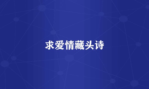 求爱情藏头诗