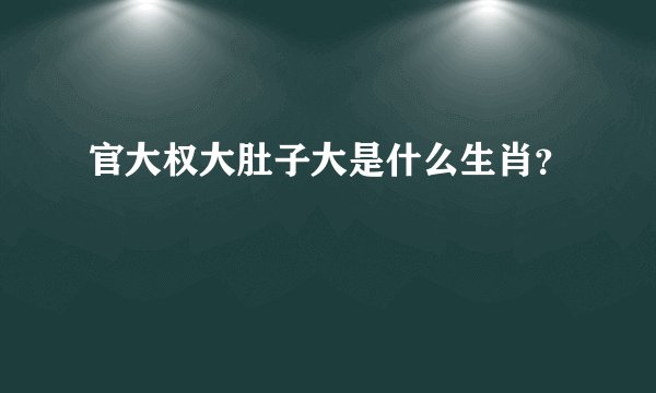 官大权大肚子大是什么生肖？