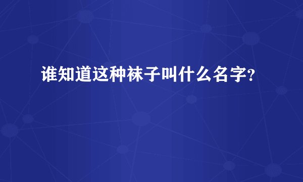 谁知道这种袜子叫什么名字？