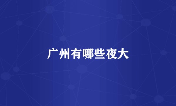 广州有哪些夜大