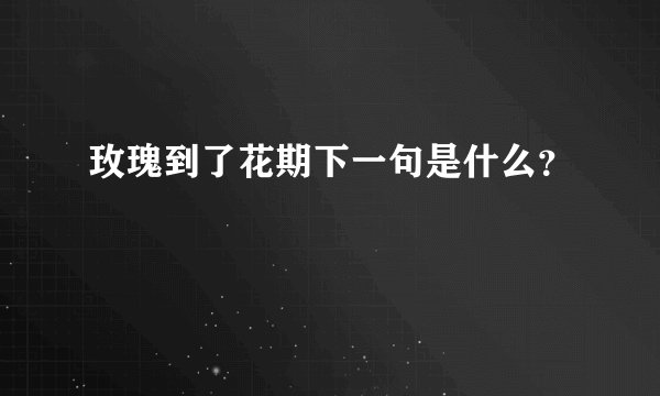 玫瑰到了花期下一句是什么？