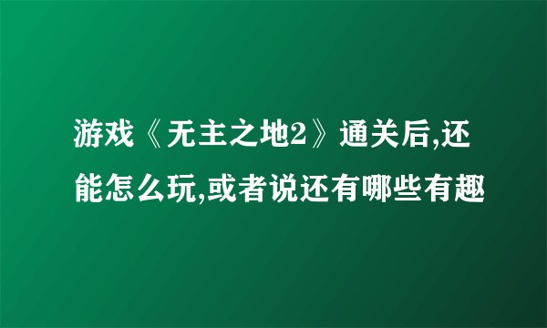 游戏《无主之地2》通关后,还能怎么玩,或者说还有哪些有趣