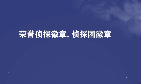 荣誉侦探徽章, 侦探团徽章