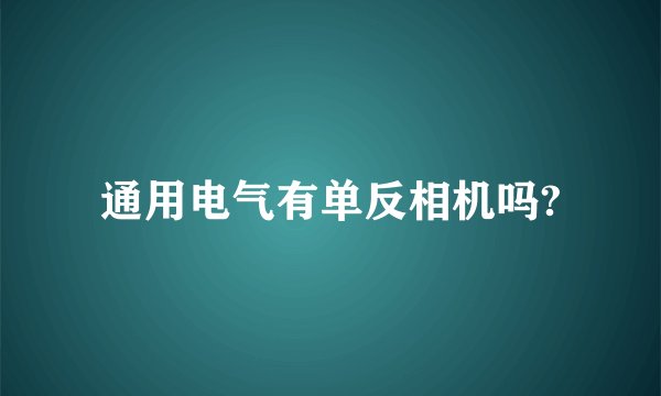 通用电气有单反相机吗?