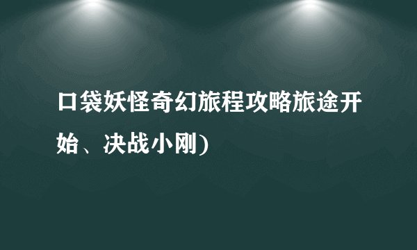 口袋妖怪奇幻旅程攻略旅途开始、决战小刚)