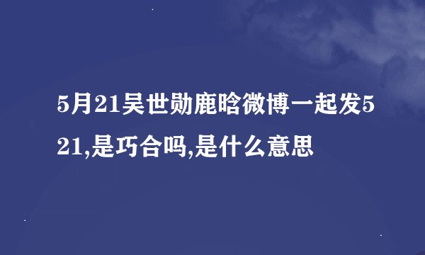 5月21吴世勋鹿晗微博一起发521,是巧合吗,是什么意思